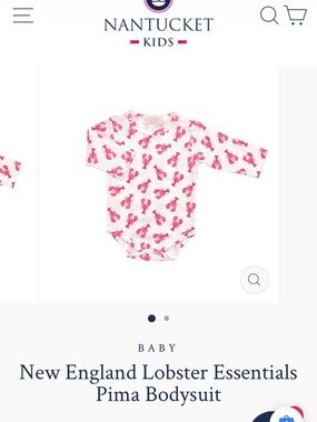 Nantucket Kids New England Lobster Essentials Pima Bodysuit